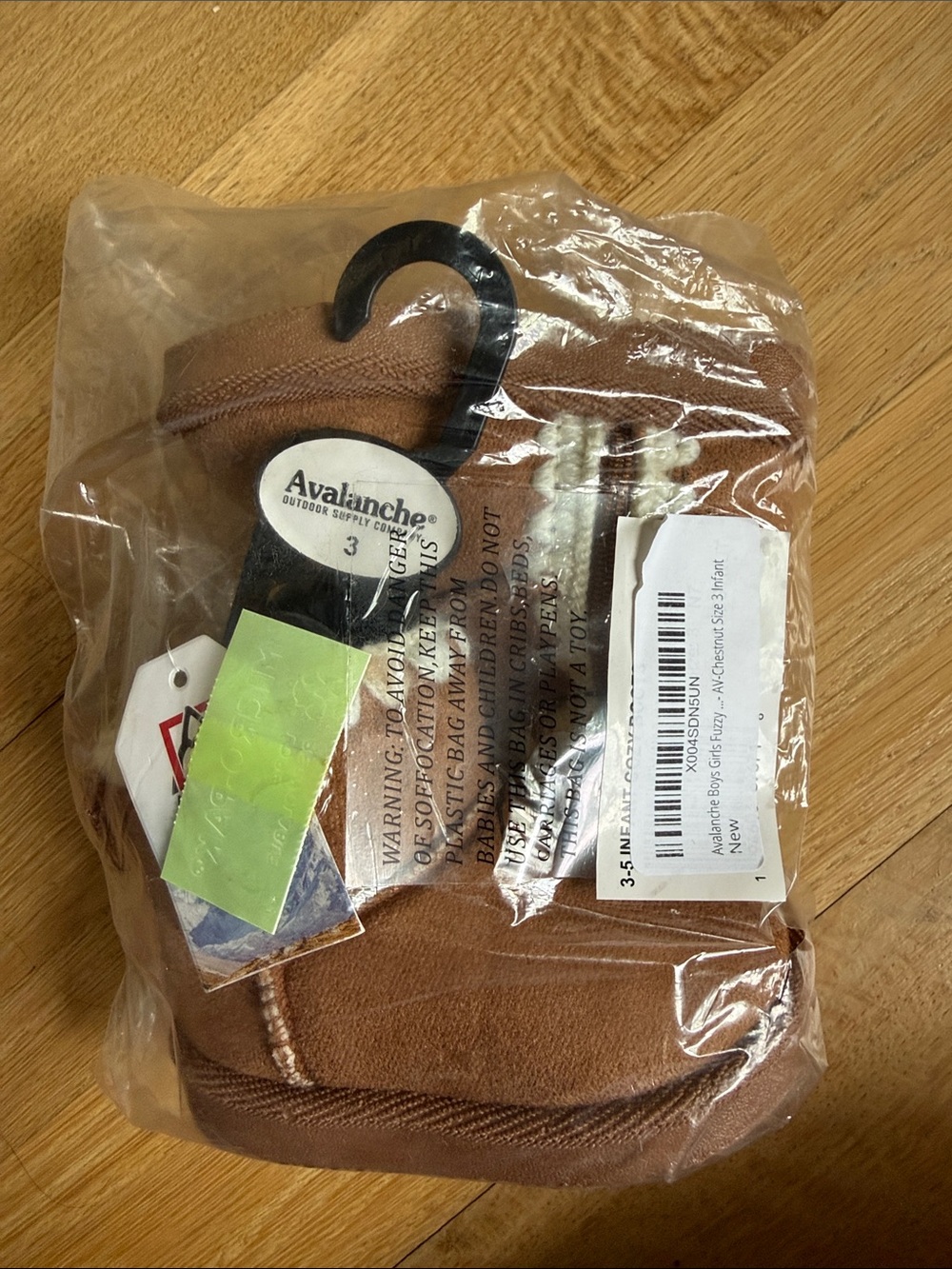 Avalanche Brown Kids Fleece Hooded Jacket